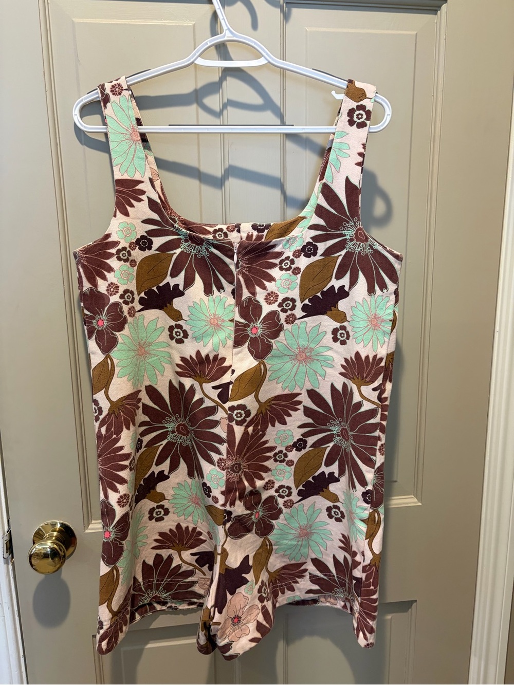 COS Floral Mint and Brown Sleeveless jumper